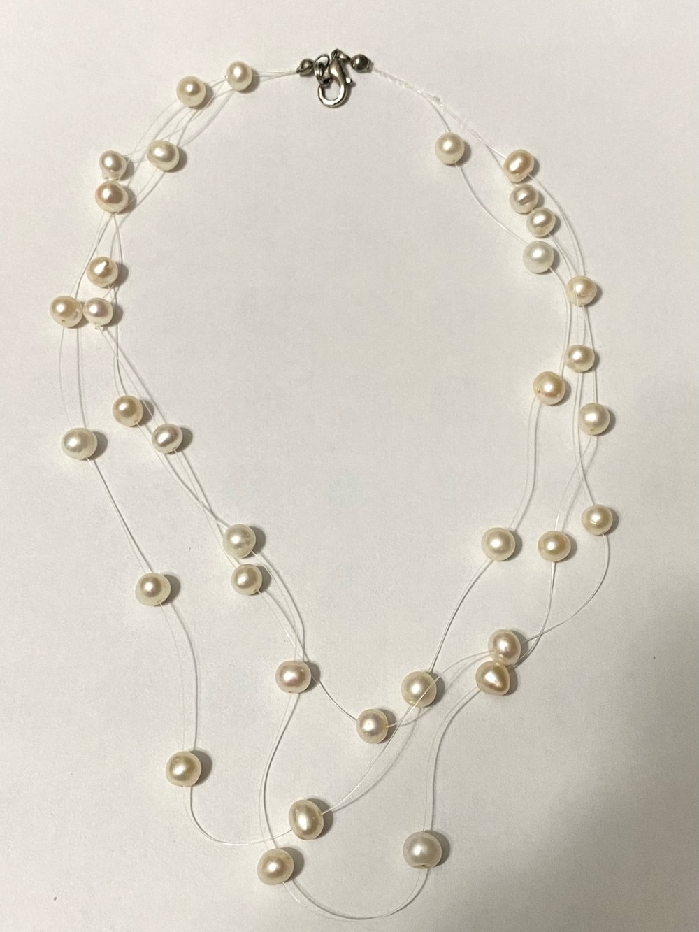 Vintage Genuine Floating Pearls Necklace